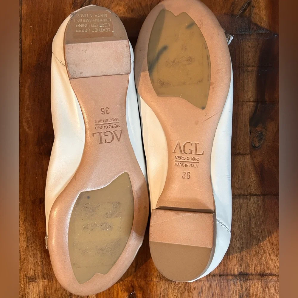 AGL Leather Flats with Leopard Cap Toe - Picture 6 of 12